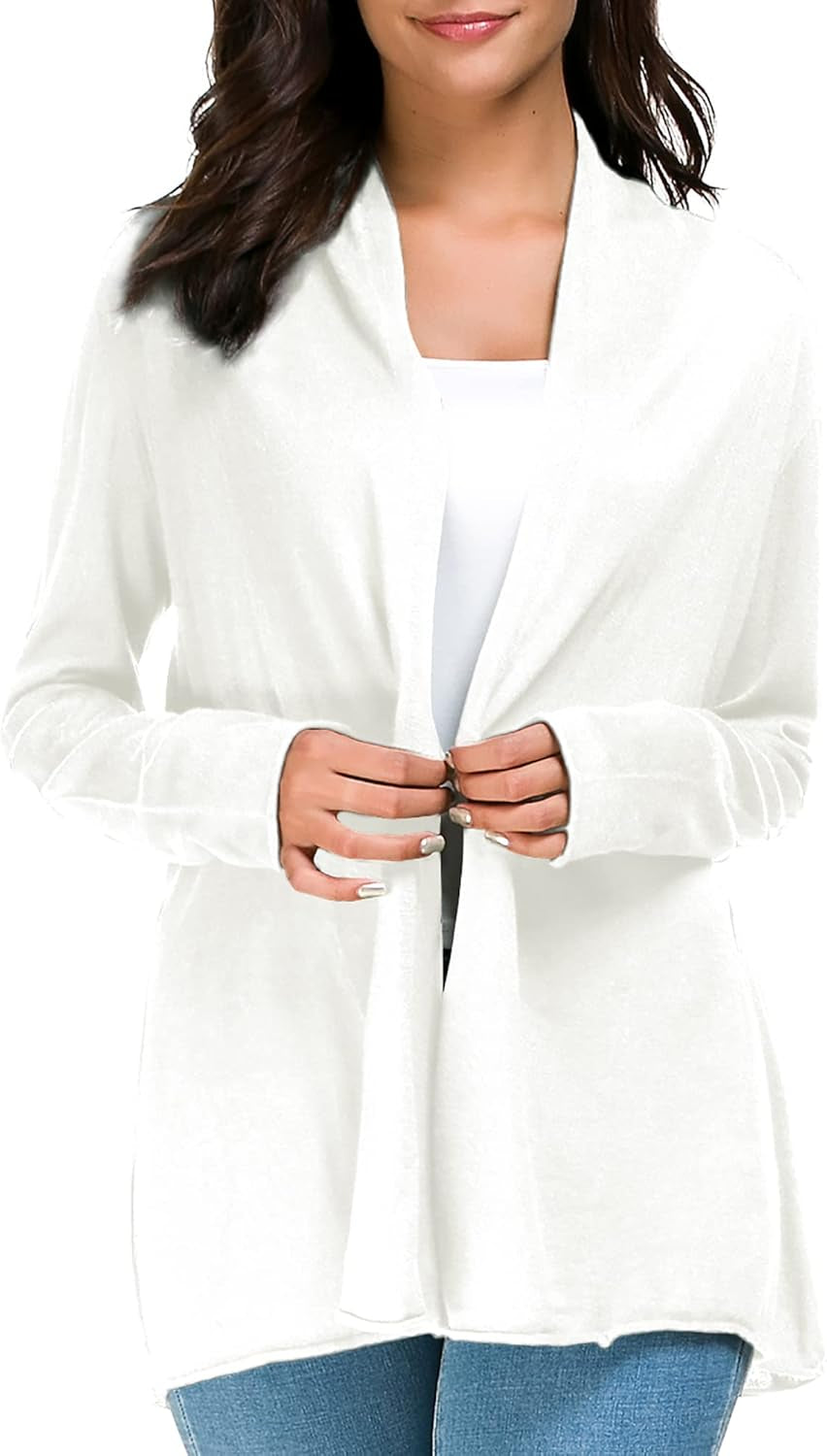 Women'S Long Sleeve Open Front Casual Thin Cardigan