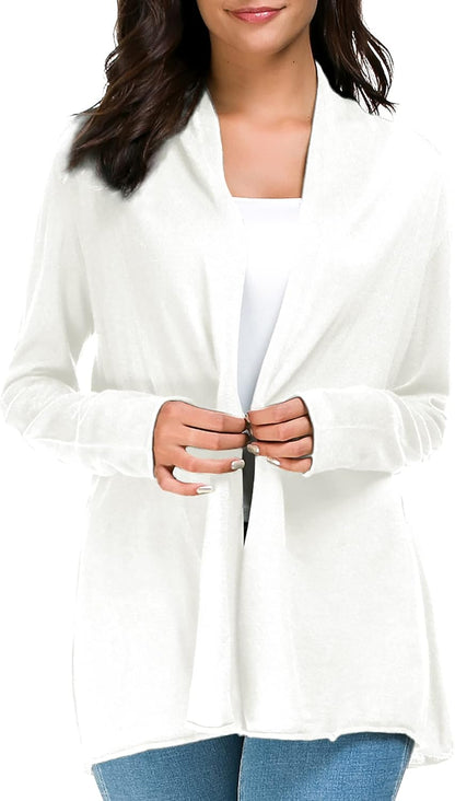 Women'S Long Sleeve Open Front Casual Thin Cardigan
