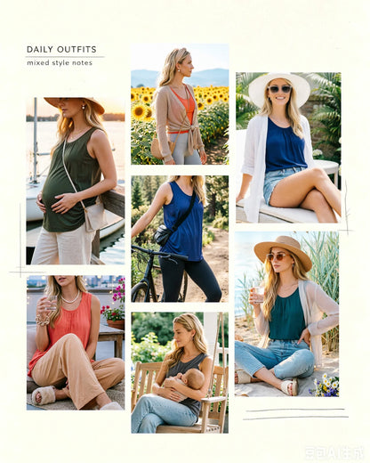 Women'S Maternity Nursing Tank Top Ruched Breastfeeding Clothes 3-Pack