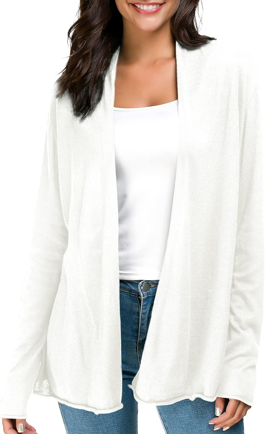 Women'S Long Sleeve Open Front Casual Thin Cardigan