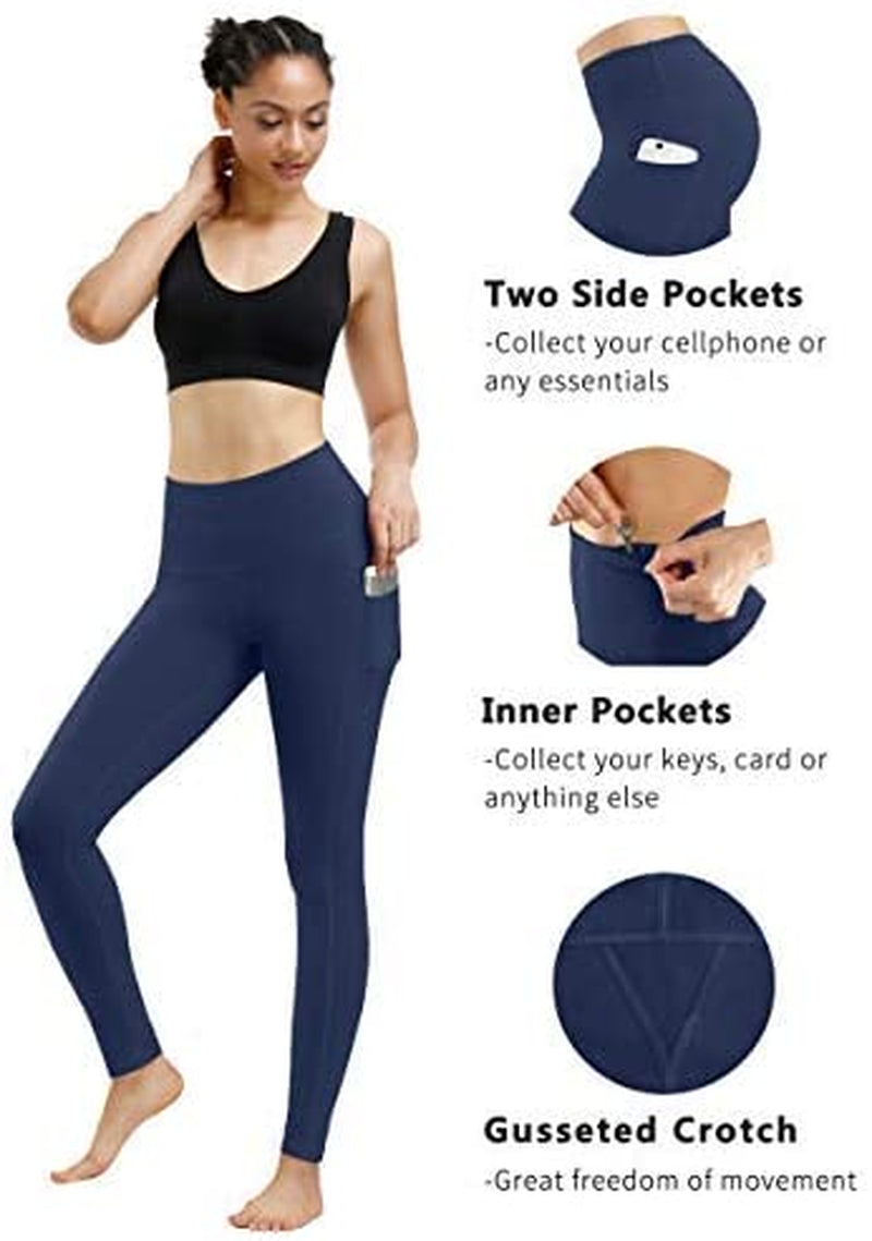2 Pack High Waist Yoga Pants with Pockets Workout Leggings Women | Tummy Control Leggings for Women, Breathable Fabric, 4-Way Stretch, Workout, Fitness, Running, Yoga, Compression Leggings